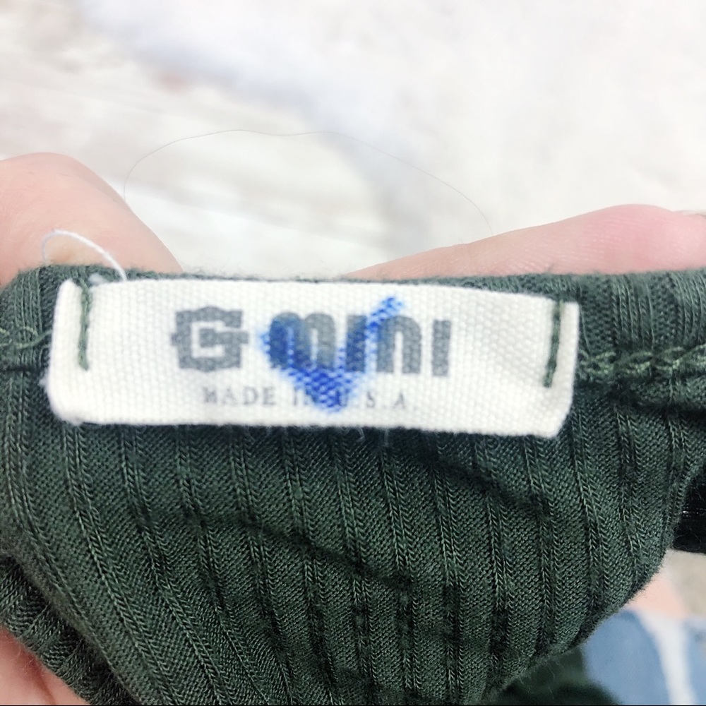 G Mini Green Ribbed Open Back Bodysuit M - Picture 5 of 5